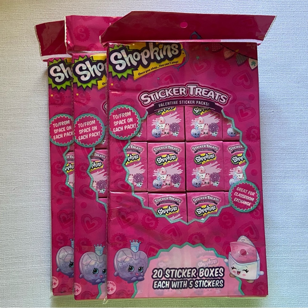 Shopkins Valentines Sticker Packs